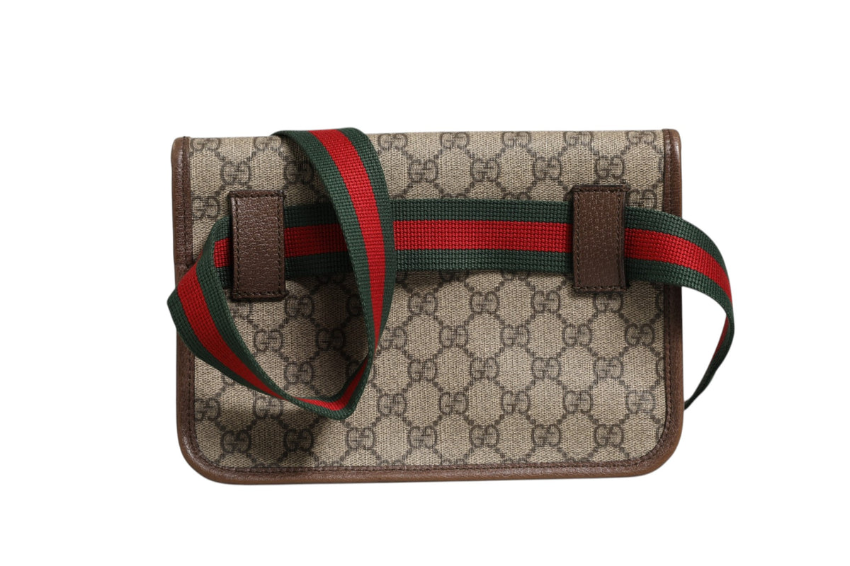 Gucci Supreme Monogram Neo Vintage Web Belt Bag - Brown