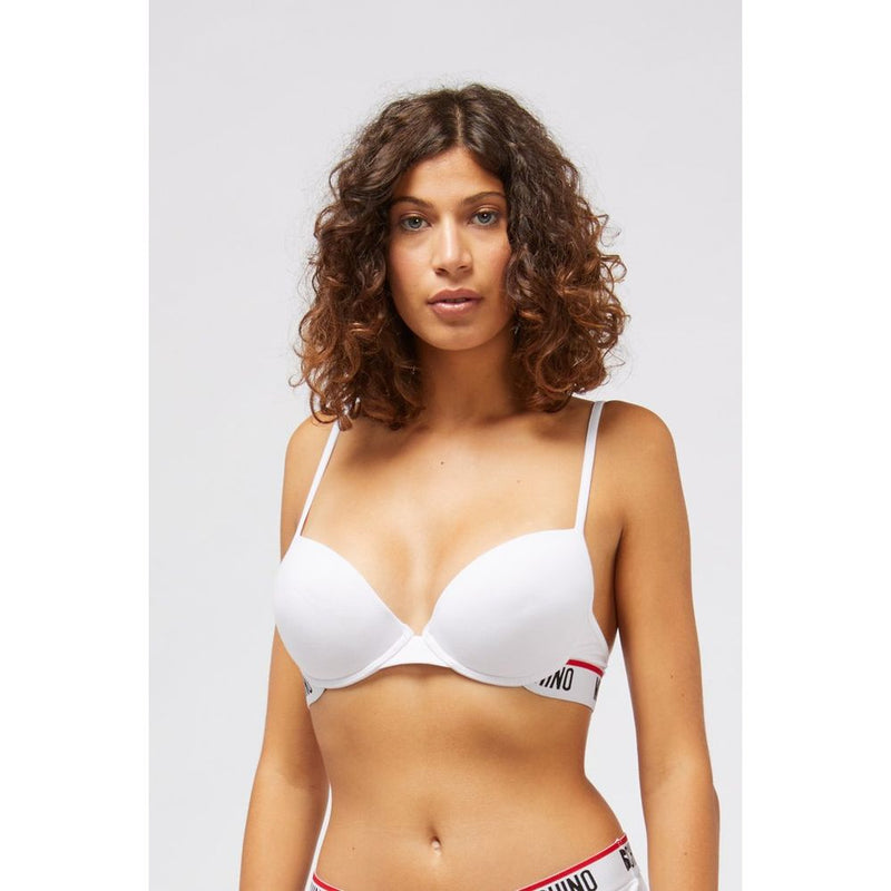 Moschino White Cotton Bra - Stylish Comfort for Women