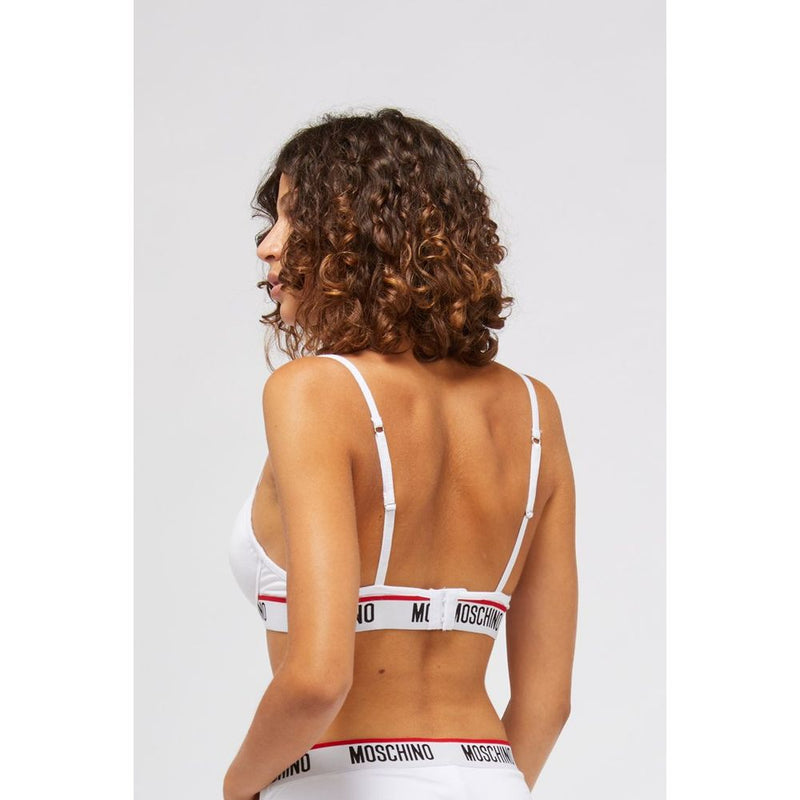 Moschino White Cotton Bra - Stylish Comfort for Women