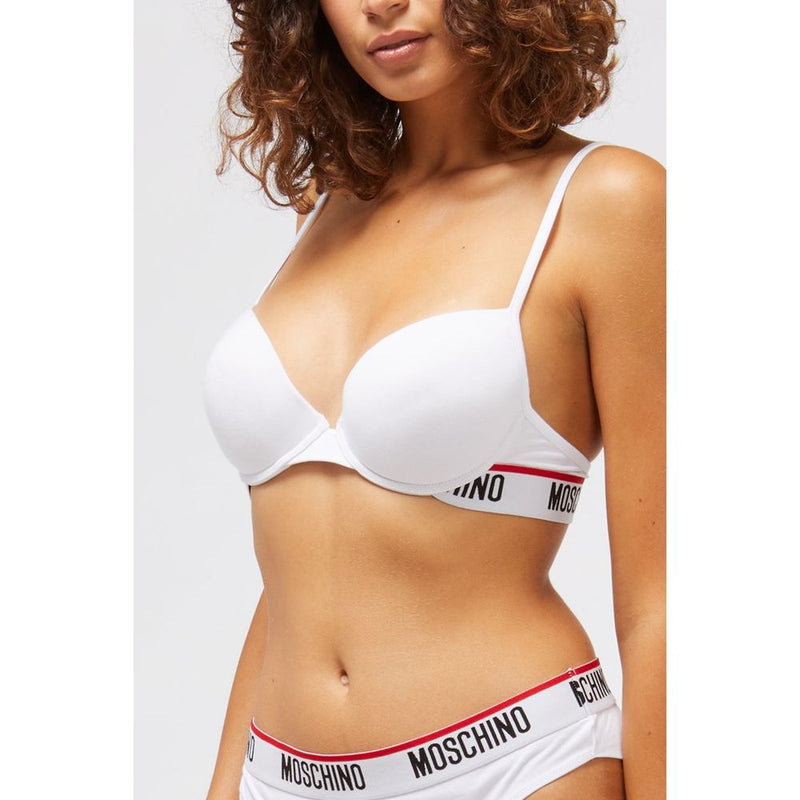 Moschino White Cotton Bra - Stylish Comfort for Women