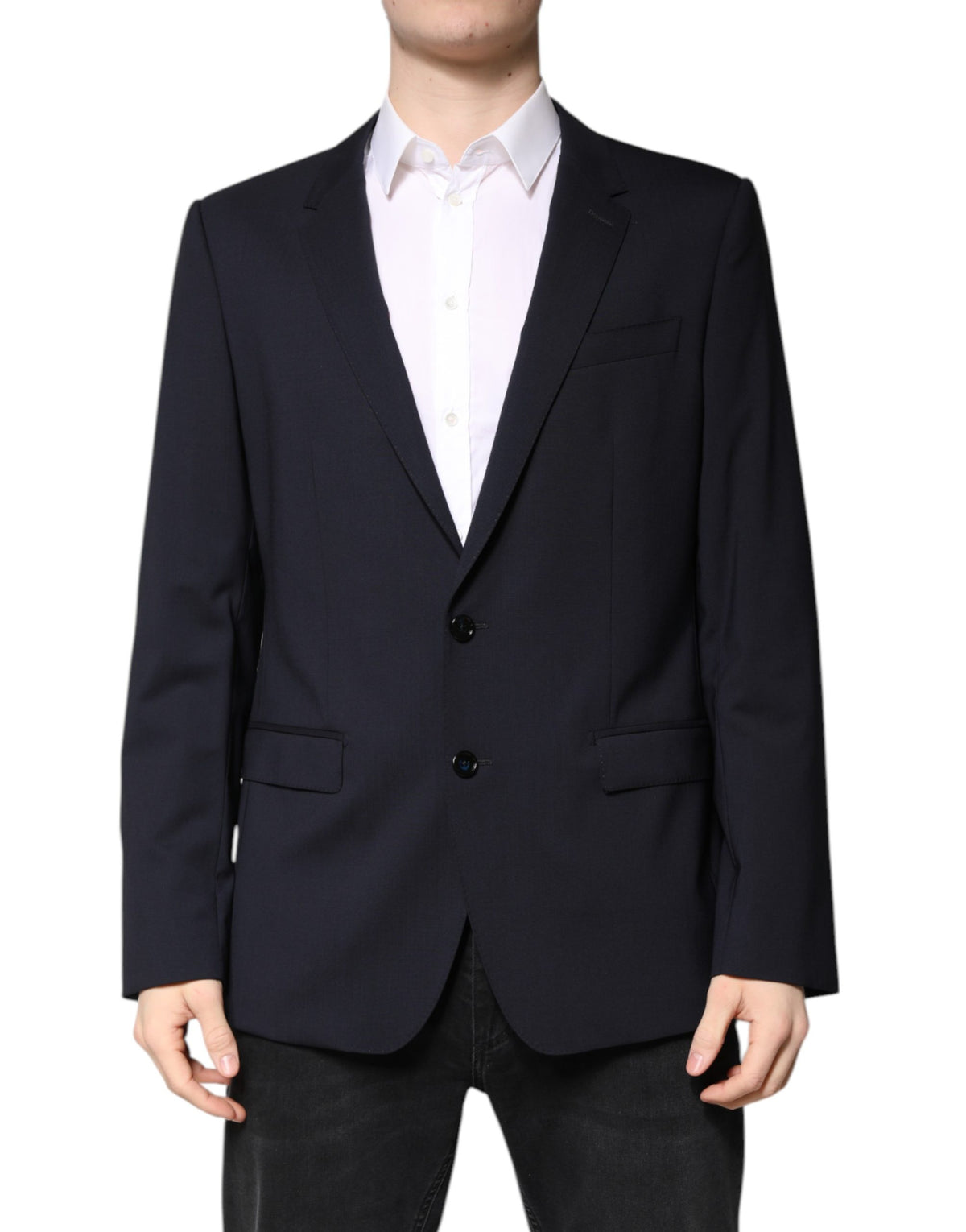 Dolce & Gabbana Blazer MARTINI - Veste en Laine Bleu Foncé