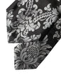 Dolce & Gabbana Black Silver Floral Silk Adjustable Women Necktie Tie