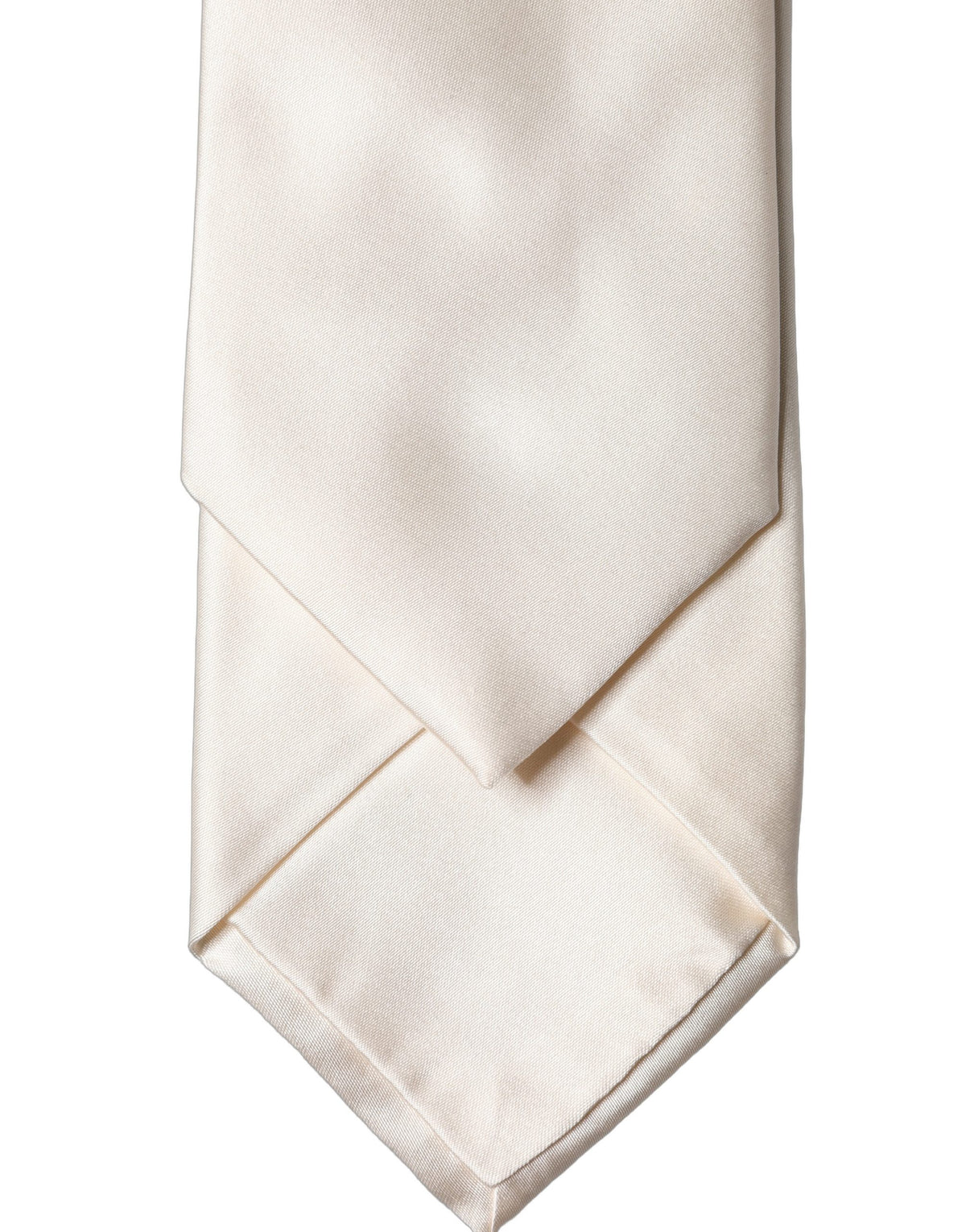 Dolce & Gabbana Off White Satin Silk Adjustable Women Necktie