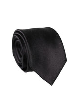 Dolce & Gabbana Black Solid Silk Satin Wide Adjustable Necktie