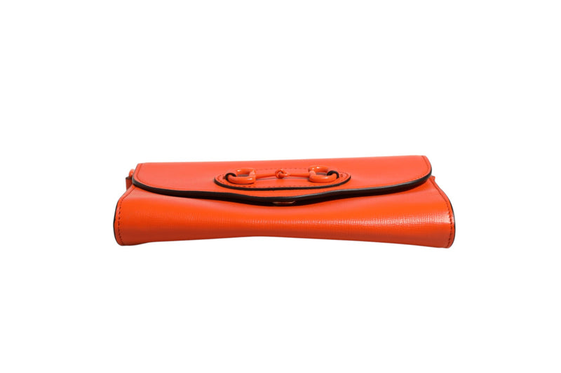Gucci Horsebit 1955 Enamel Mini Shoulder Bag in Orange