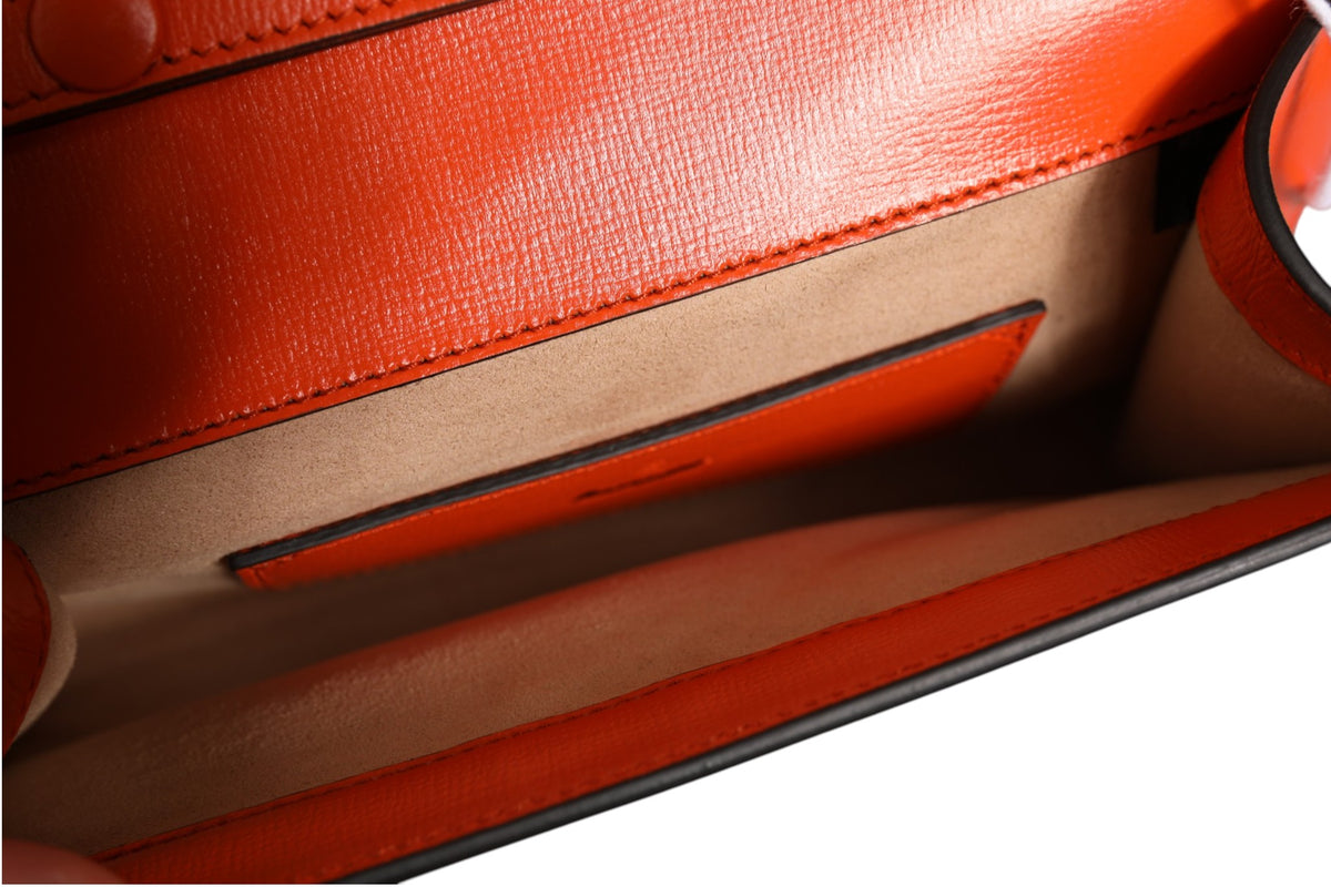 Gucci Horsebit 1955 Enamel Mini Shoulder Bag - Orange