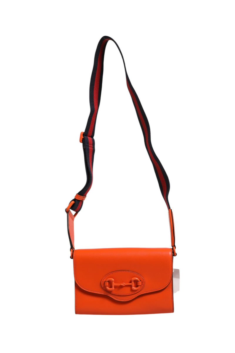 Gucci Horsebit 1955 Enamel Mini Shoulder Bag in Orange