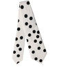 Dolce & Gabbana White Black Polka Dot Silk Adjustable Women Necktie Tie