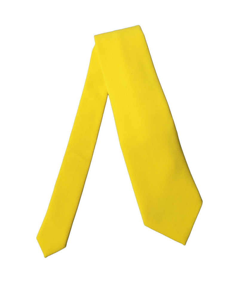 Dolce & Gabbana Yellow Solid Adjustable Women Necktie