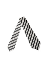Dolce & Gabbana Black White Stripes Silk Adjustable Women Necktie Tie