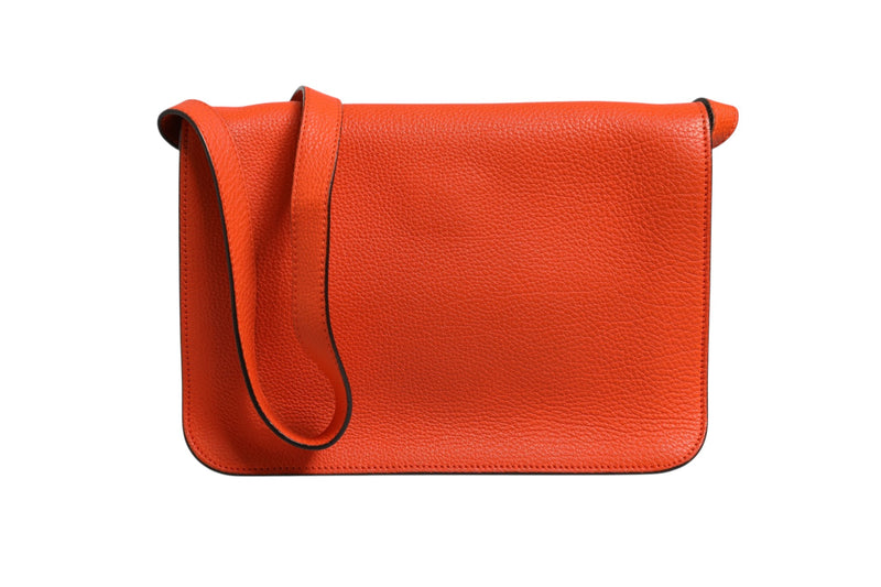 Gucci Jackie Soft Flap Shoulder Bag in Orange Leather