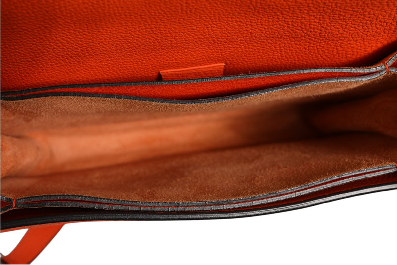 Gucci Jackie Soft Flap Shoulder Bag in Orange Leather