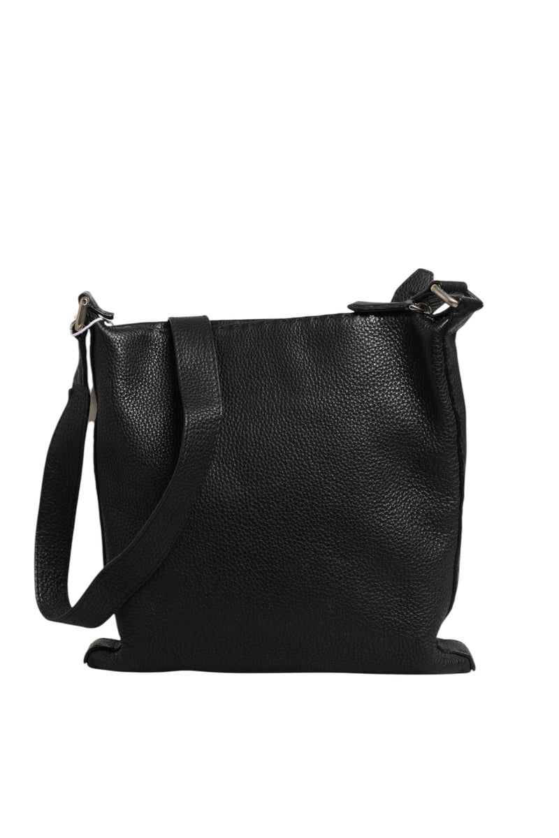 Fendi Selleria Leather Messenger Crossbody Bag - Black