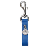 Versace Blue Leather Keychain - Elegant Accessory for Men