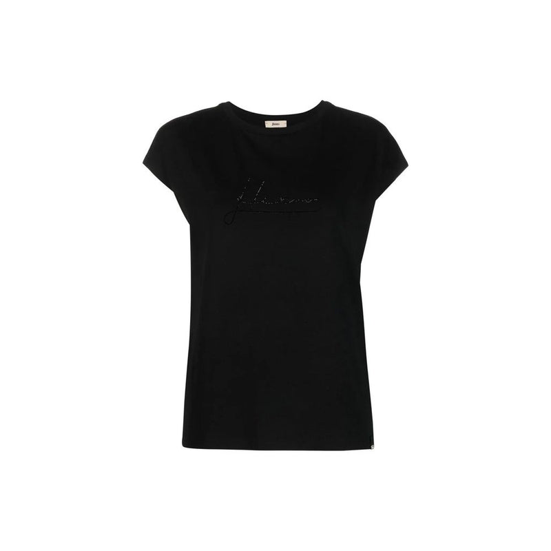Herno Black Cotton T-Shirt for Women