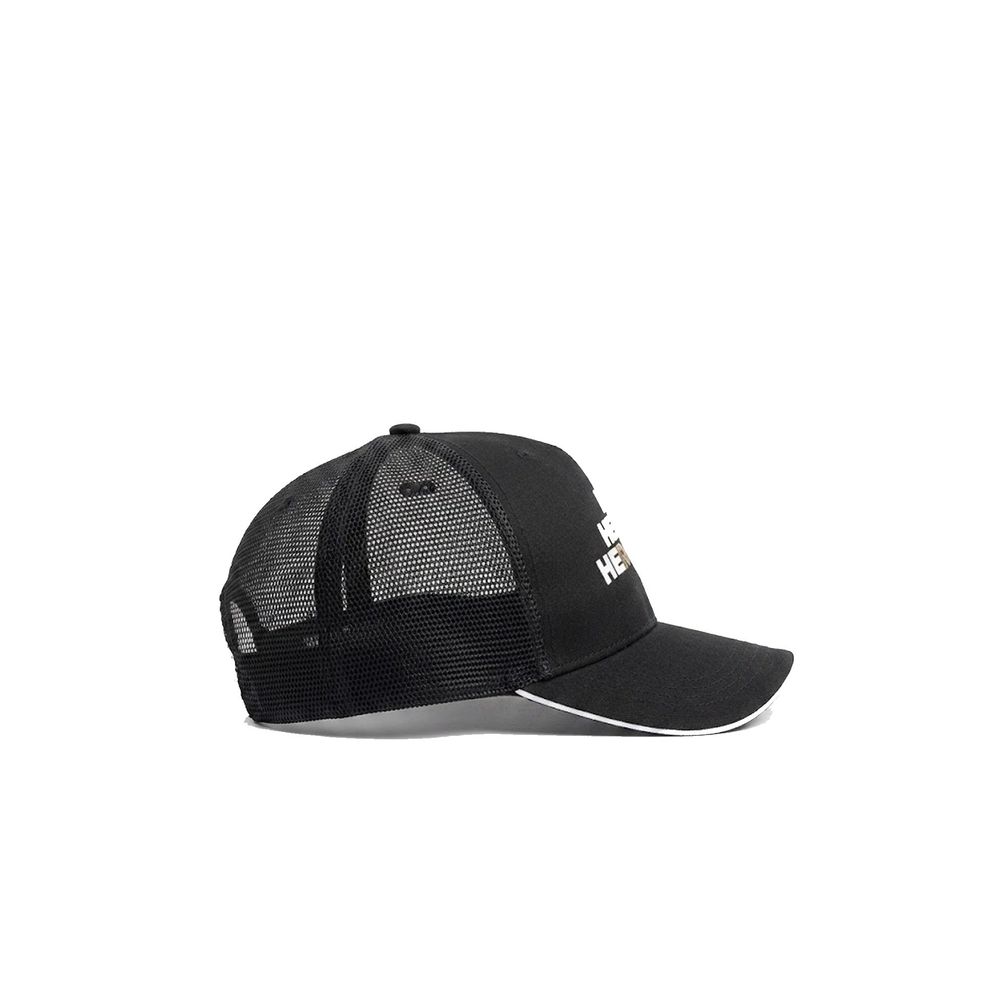 Herno Black Cotton Cap - Stylish Baseball Hat for Men