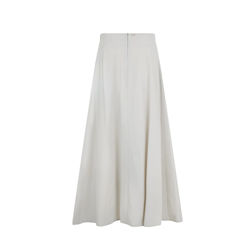 Herno Gray Elastane Long Skirt for Women