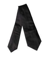 Dolce & Gabbana Black Satin Silk Blend Adjustable Women Tied Necktie