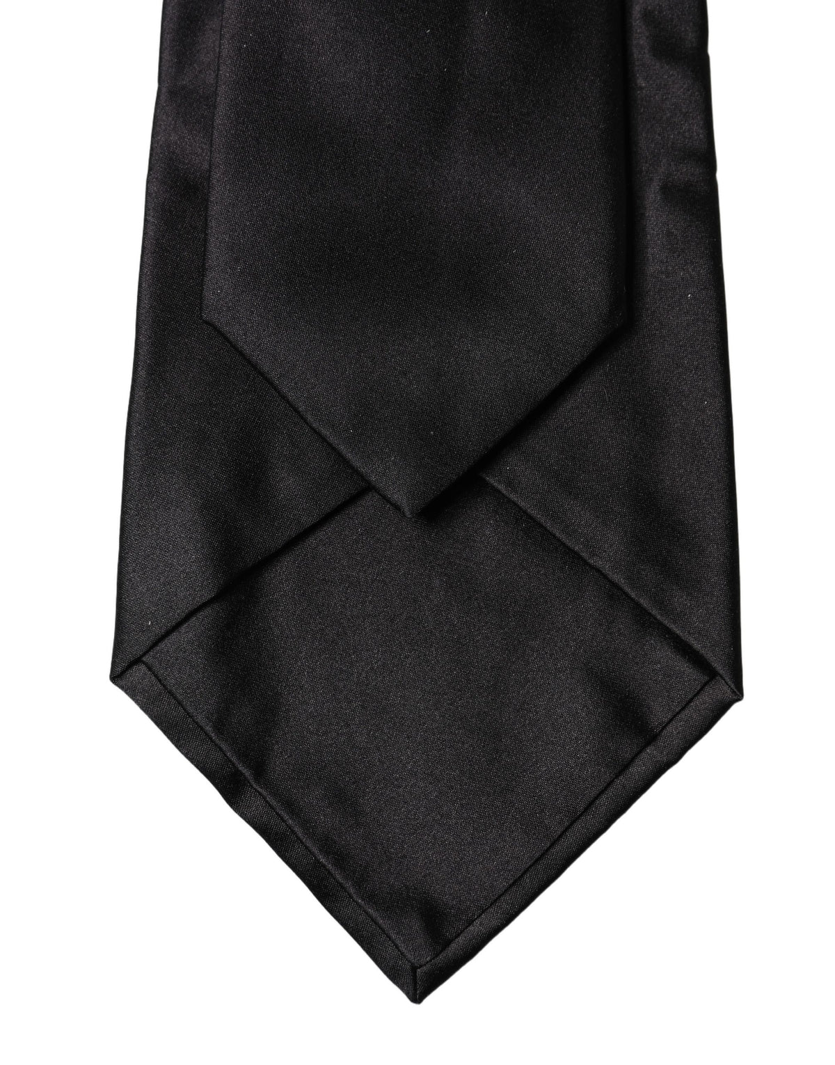 Dolce & Gabbana Black Satin Silk Blend Adjustable Women Tied Necktie