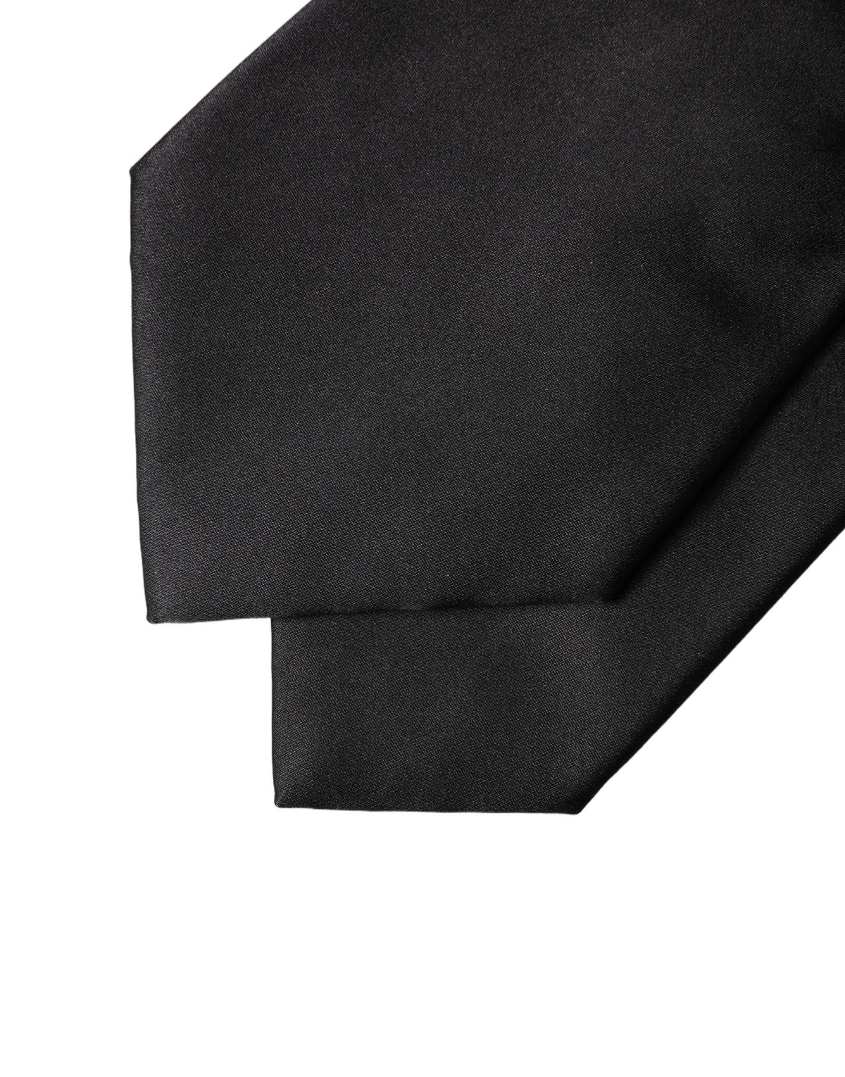Dolce & Gabbana Black Satin Silk Blend Adjustable Women Tied Necktie