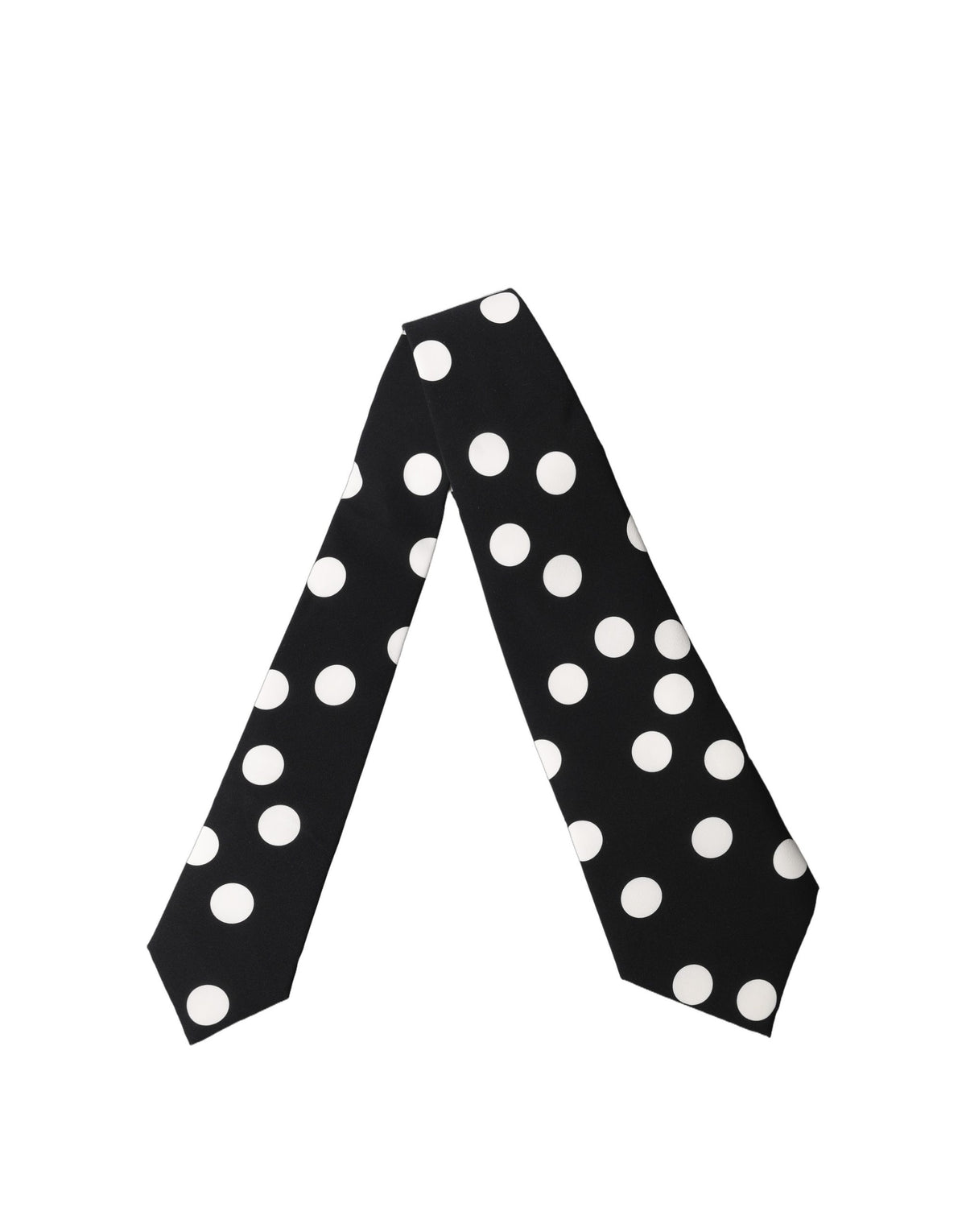 Dolce & Gabbana Black White Polka Dot Silk Adjustable Necktie