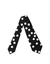 Dolce & Gabbana Black White Polka Dot Silk Adjustable Necktie