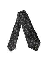 Dolce & Gabbana Black White Polka Dot Silk Adjustable Necktie