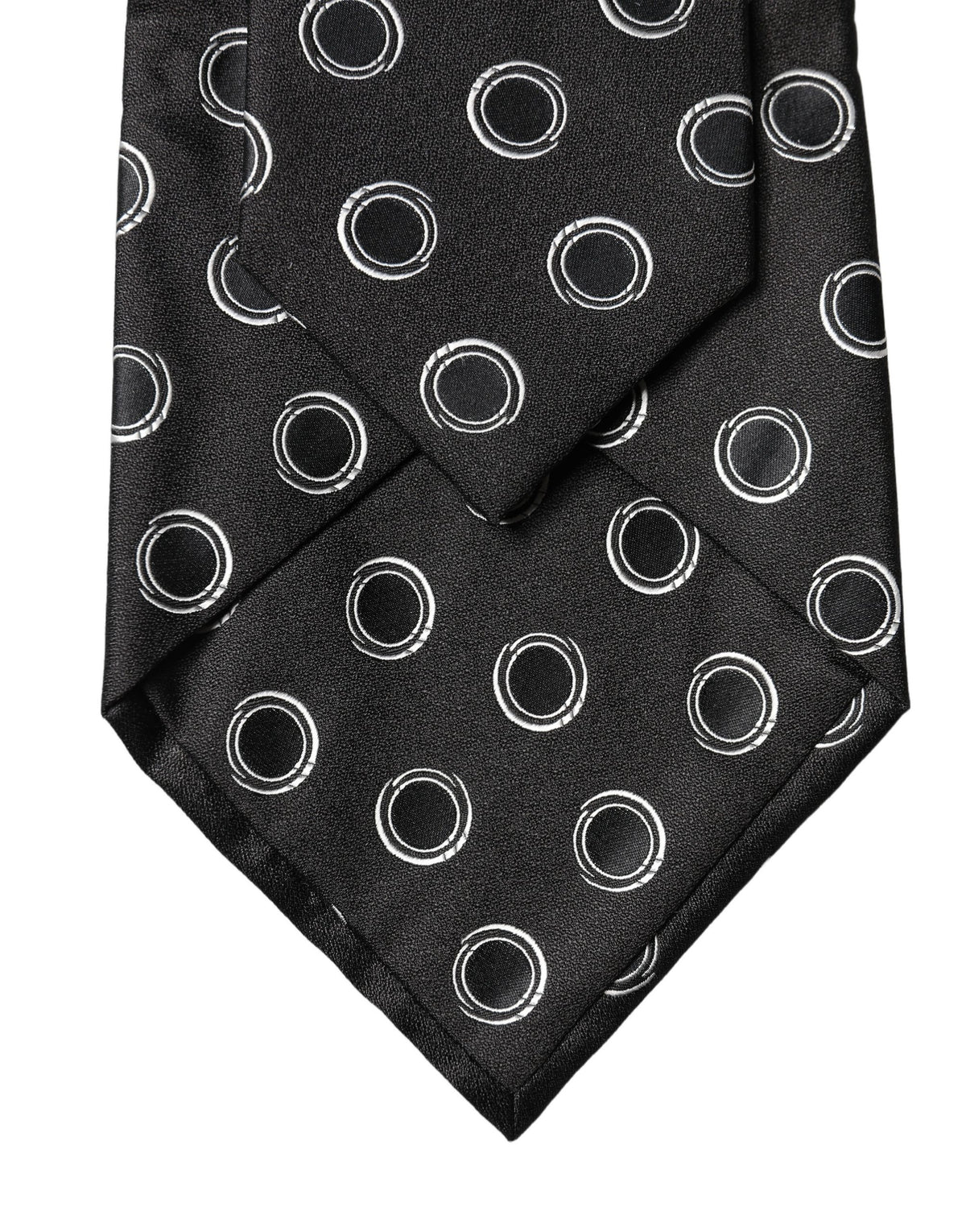Dolce & Gabbana Black White Polka Dot Silk Adjustable Necktie