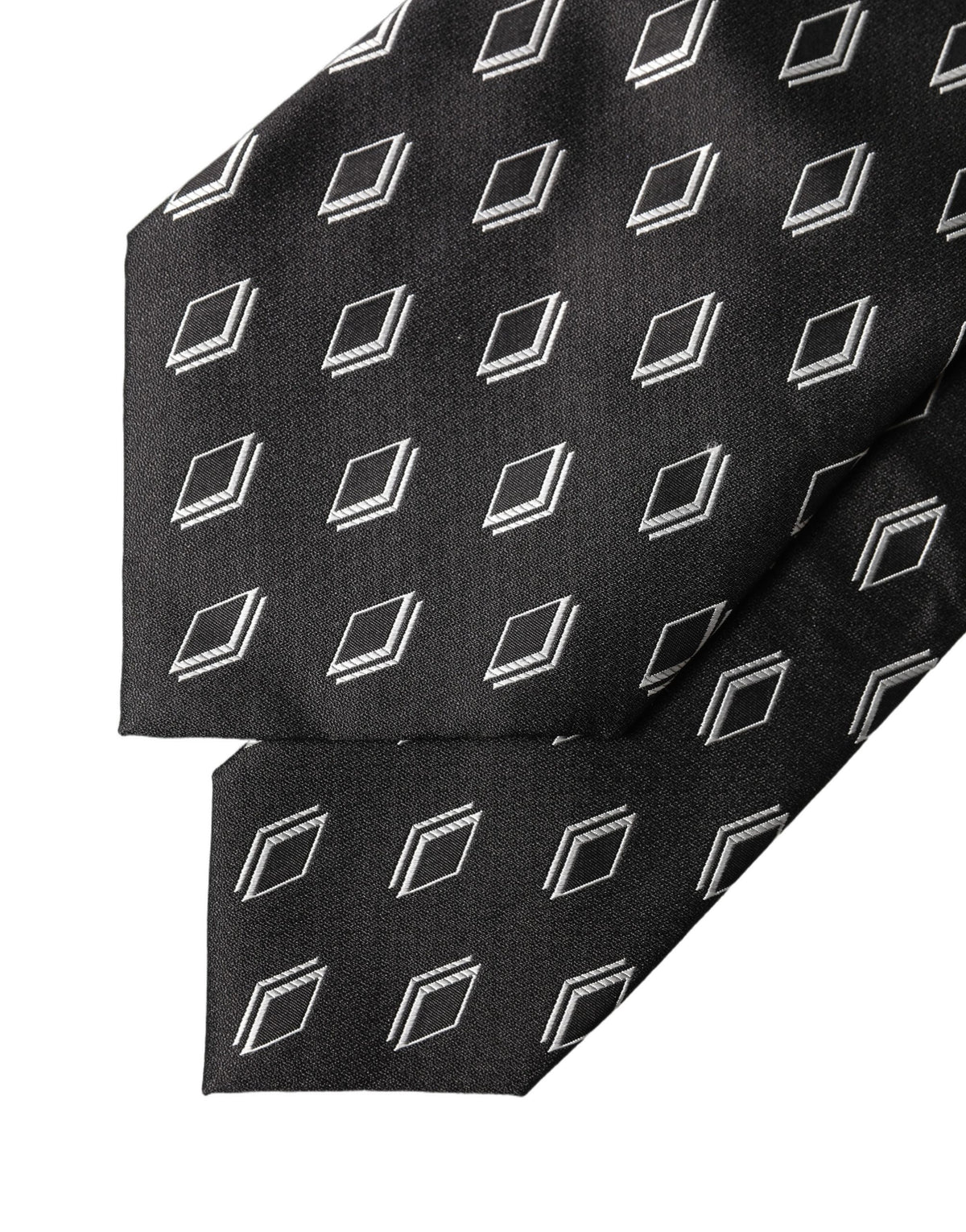 Dolce & Gabbana Black Patterned Silk Adjustable Women Tied Necktie Tie