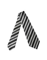 Dolce & Gabbana Black and White Stripes Silk Adjustable Necktie
