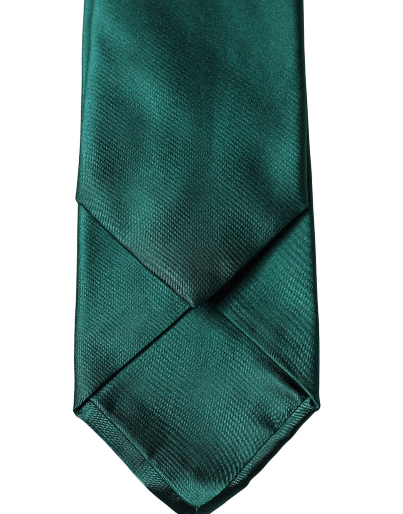Dolce & Gabbana Dark Green Satin Silk Adjustable Necktie for Women