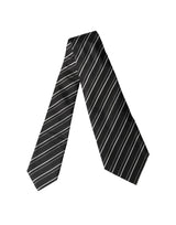 Dolce & Gabbana Black White Stripes Silk Adjustable Necktie