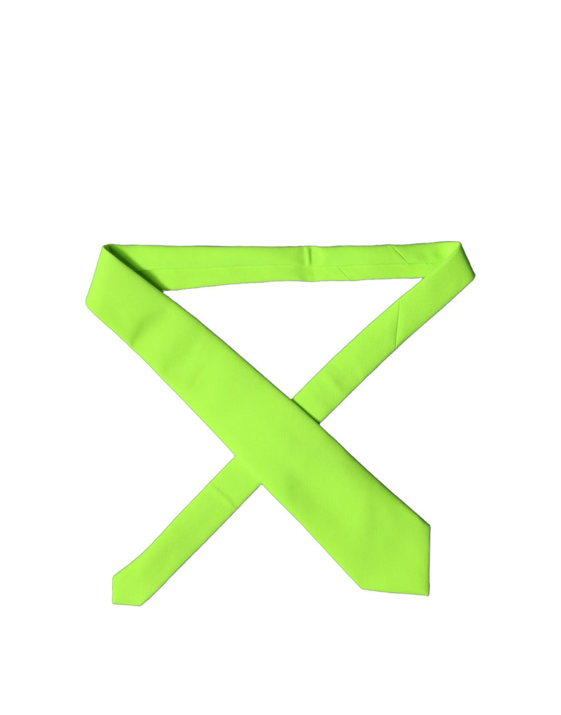 Dolce & Gabbana Neon Green Polyester Adjustable Women Tied Necktie