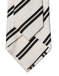 Dolce & Gabbana White Black Stripes Silk Adjustable Women Necktie Tie