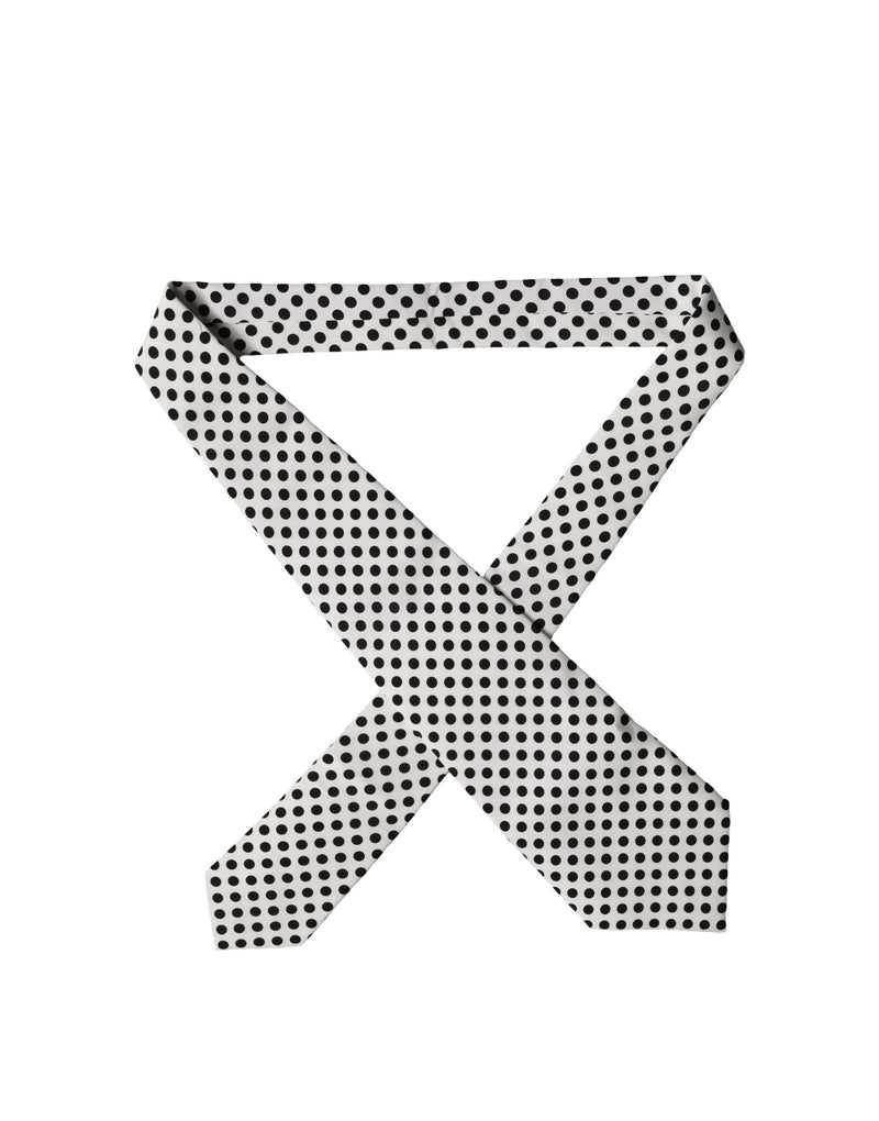 Dolce & Gabbana Adjustable Women Necktie in White and Black Polka Dot