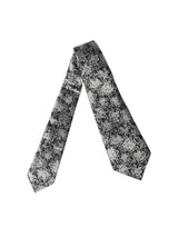 Dolce & Gabbana Black Silver Floral Silk Adjustable Women Necktie