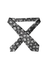 Dolce & Gabbana Black White Floral Silk Adjustable Women Necktie Tie