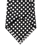 Dolce & Gabbana Black White Polka Dot Silk Adjustable Necktie