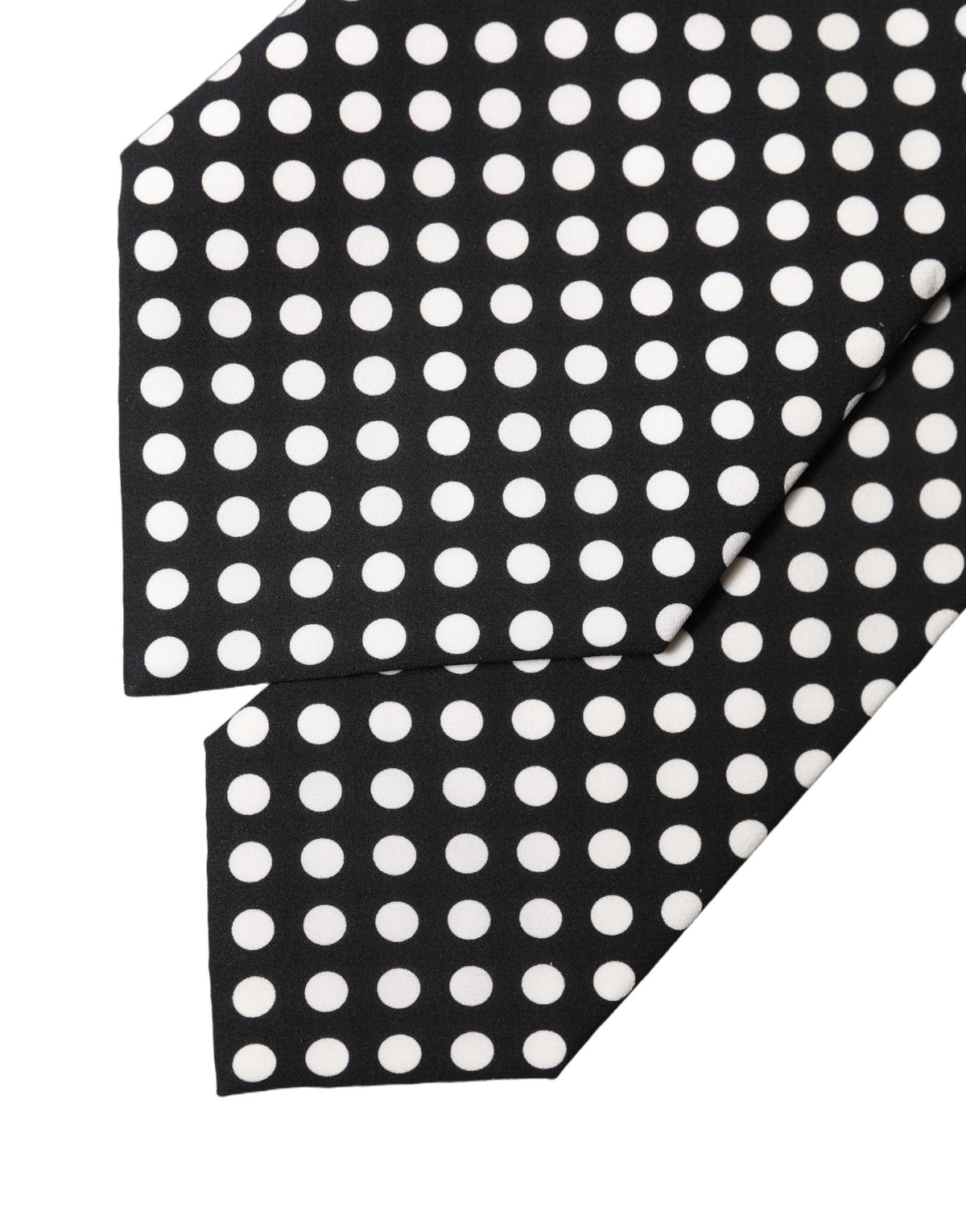 Dolce & Gabbana Black White Polka Dot Silk Adjustable Necktie