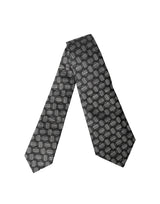 Dolce & Gabbana Black White Geometric Silk Adjustable Women Necktie Tie