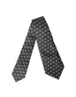 Dolce & Gabbana Black White Geometric Silk Adjustable Women Necktie Tie
