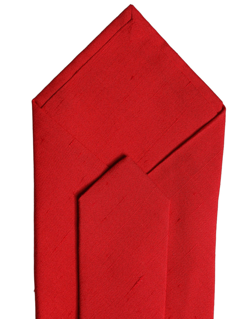 Dolce & Gabbana Red Solid Silk Cotton Adjustable Women Necktie Tie