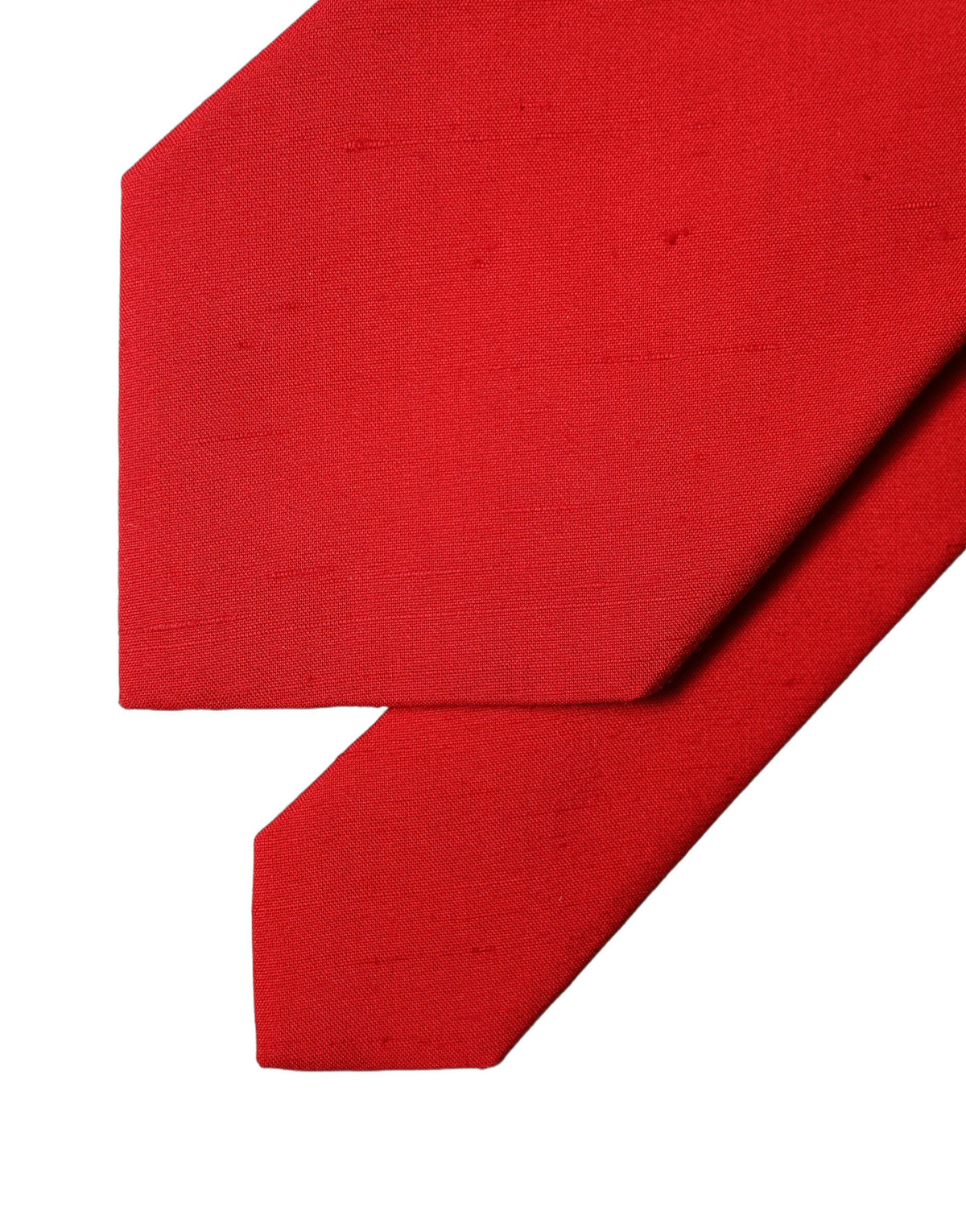 Dolce & Gabbana Red Solid Silk Cotton Adjustable Women Necktie Tie