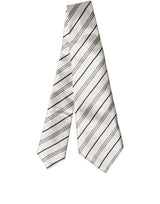 Dolce & Gabbana Adjustable Silk Necktie in Black and White Stripes