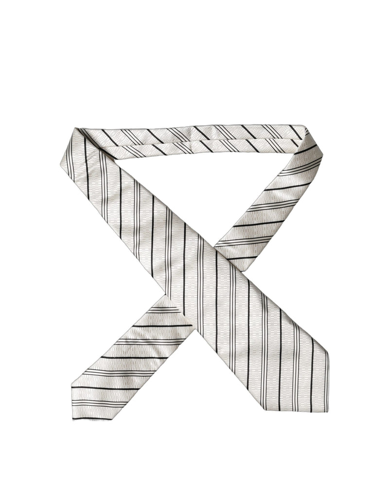 Dolce & Gabbana Adjustable Silk Necktie in Black and White Stripes