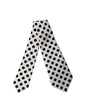 Dolce & Gabbana White Black Polka Dot Silk Adjustable Women Necktie Tie