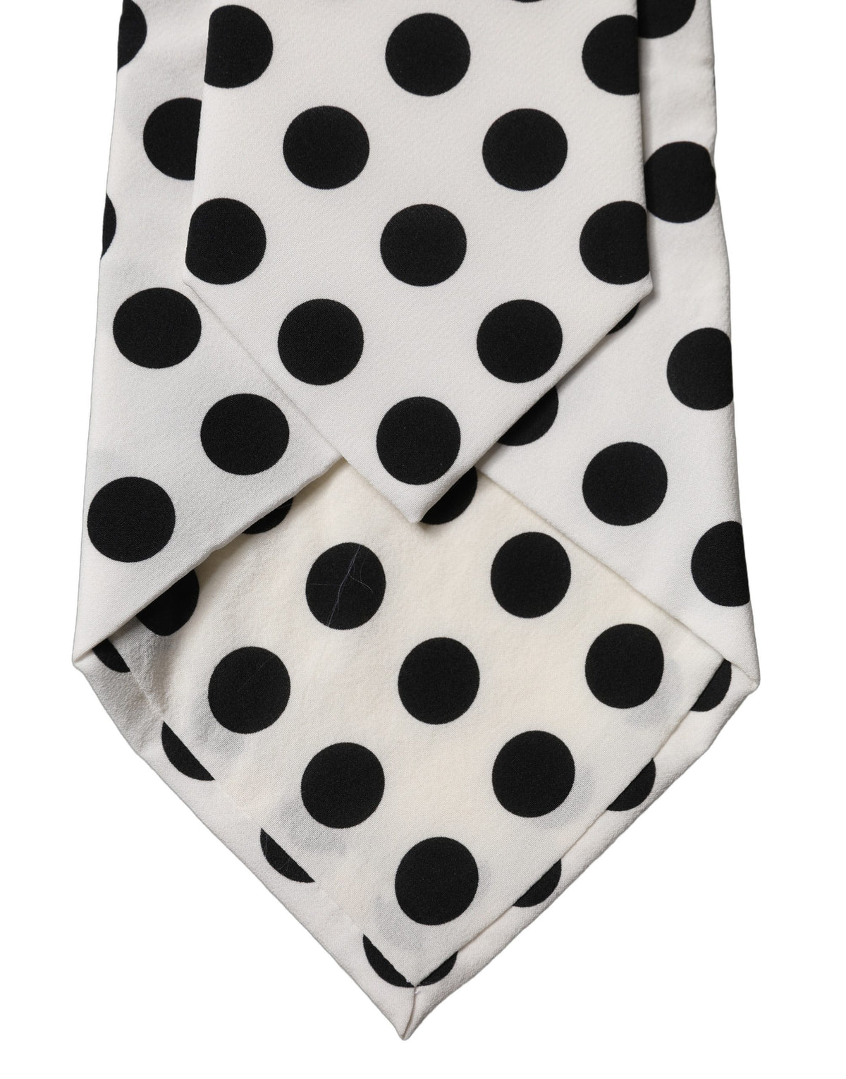 Dolce & Gabbana Adjustable Silk Necktie in Black and White Polka Dot
