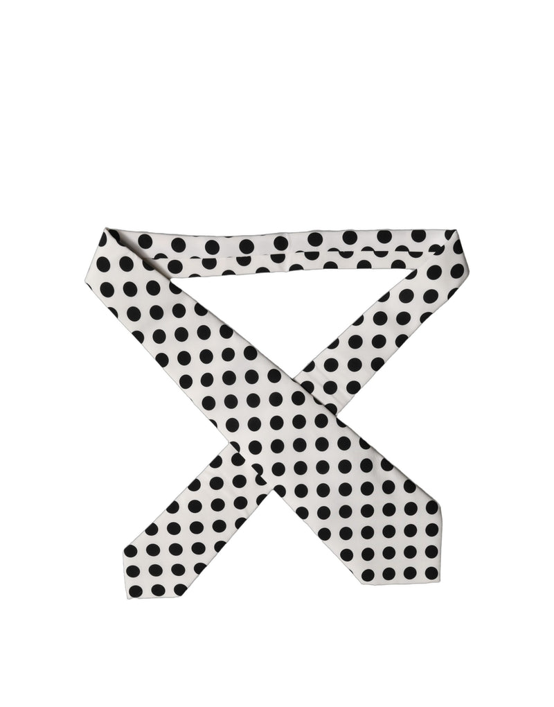 Dolce & Gabbana Adjustable Silk Necktie in Black and White Polka Dot