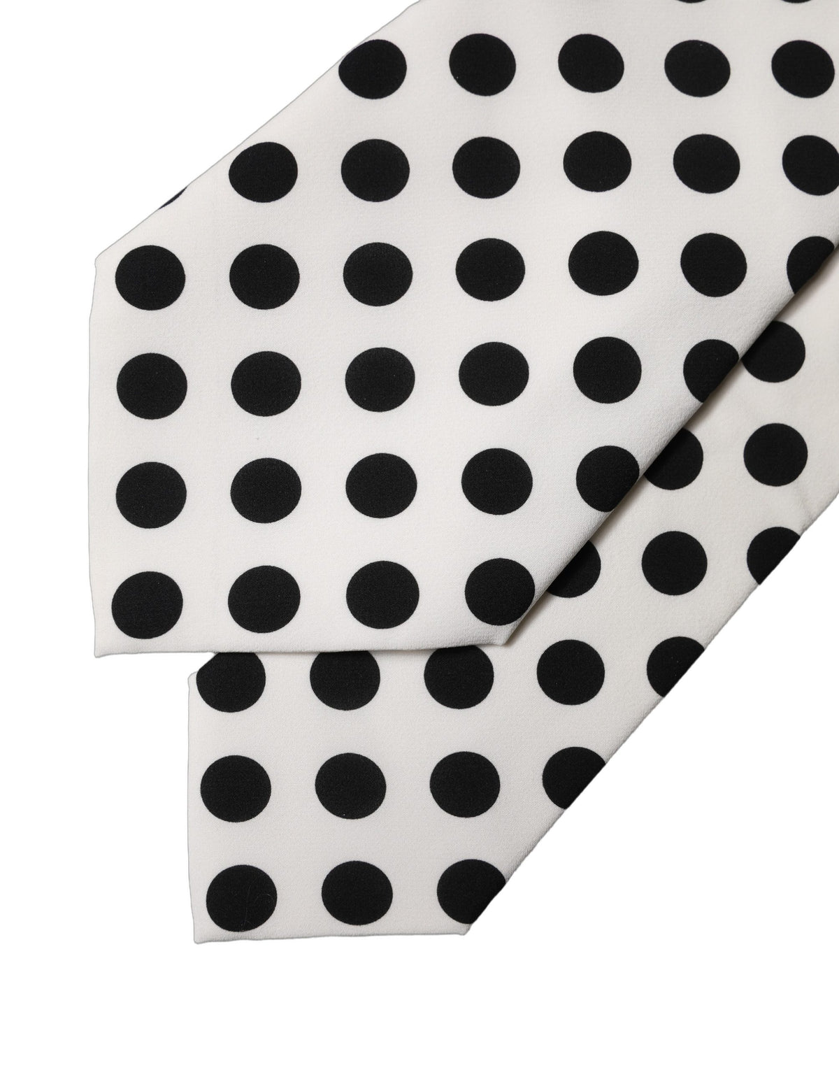Dolce & Gabbana Adjustable Silk Necktie in Black and White Polka Dot