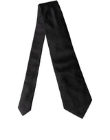 Dolce & Gabbana Black Solid Satin Silk Adjustable Women Necktie Tie
